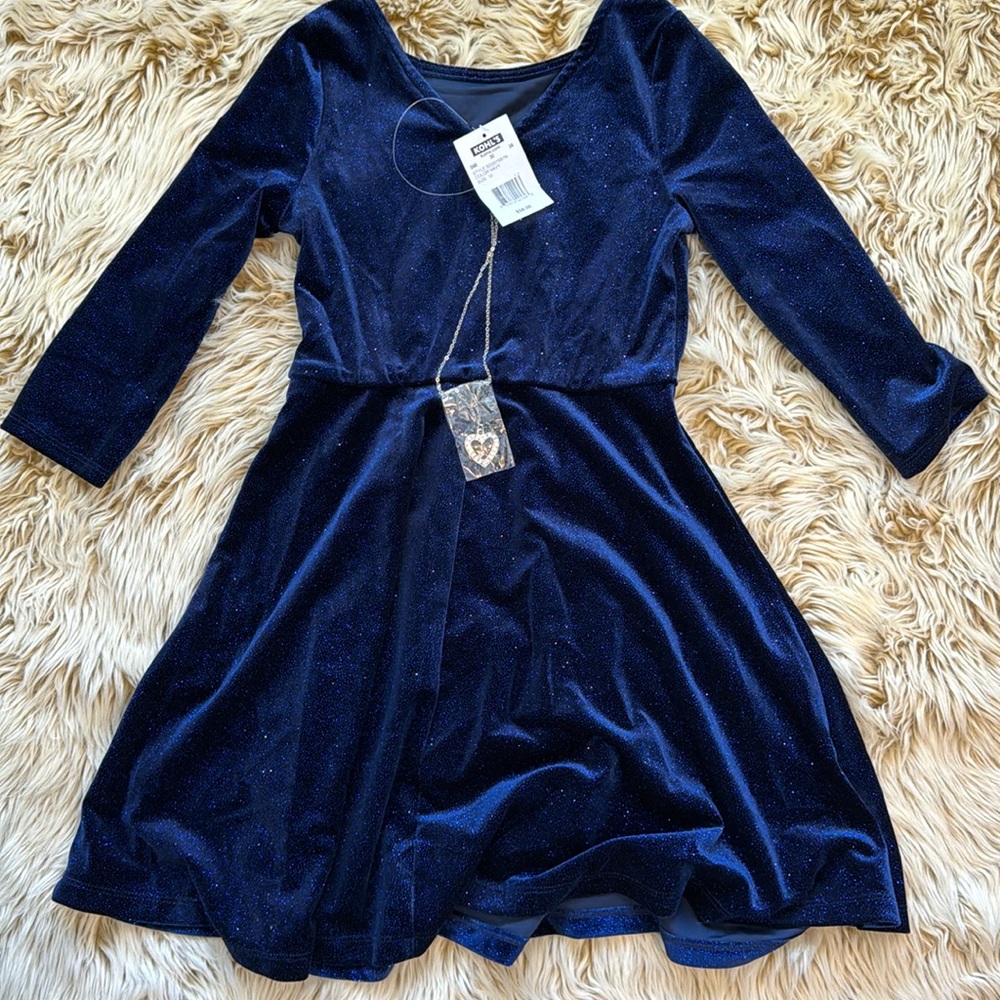Girls sparkly dress with necklace